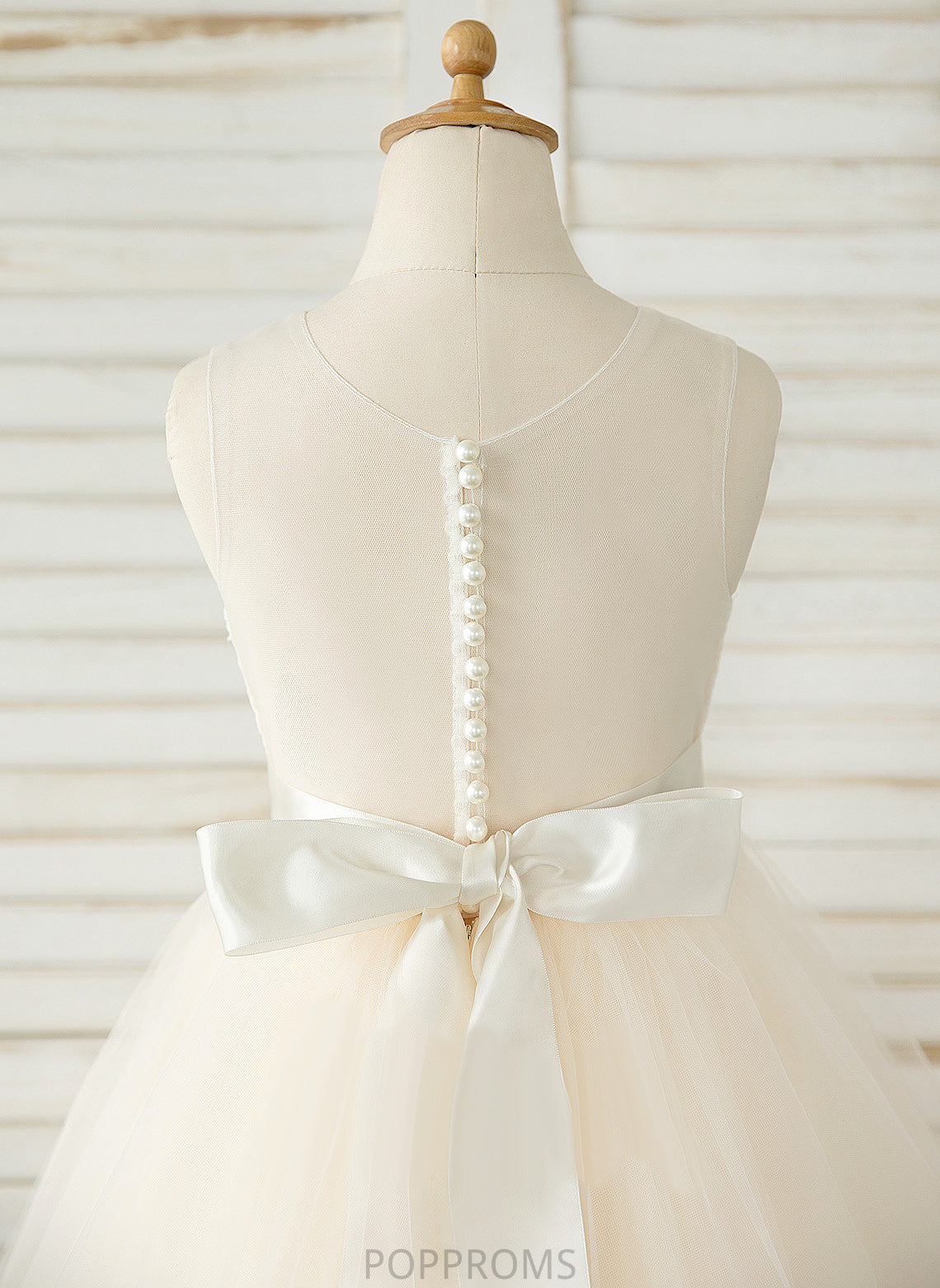 Neck Sleeveless Bow(s) - Sadie With A-Line Flower Girl Dresses Scoop Flower Dress Knee-length Tulle/Lace Girl