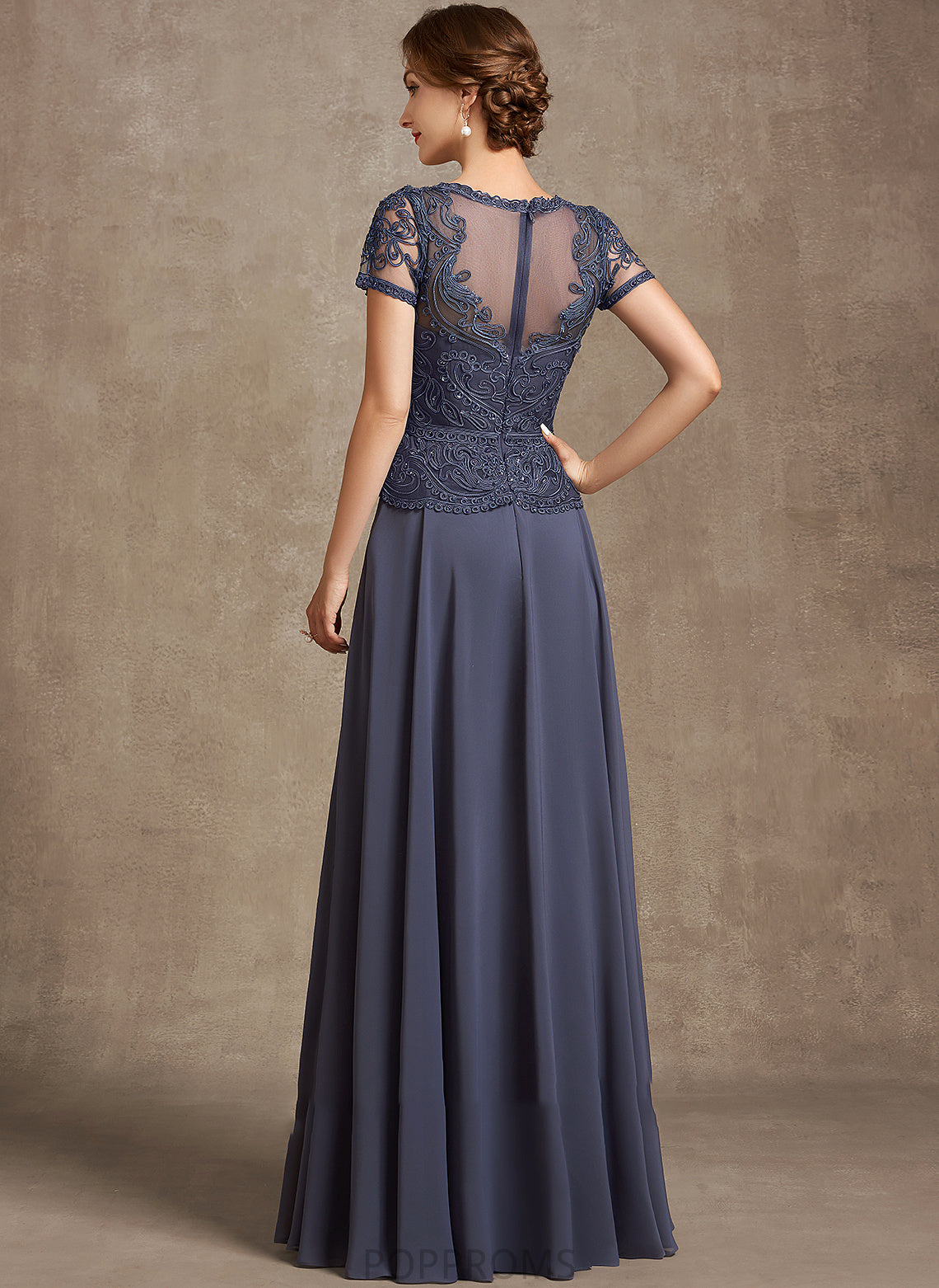 Sequins Chiffon Angela Bride V-neck Mother of Mother of the Bride Dresses With the A-Line Floor-Length Lace Dress