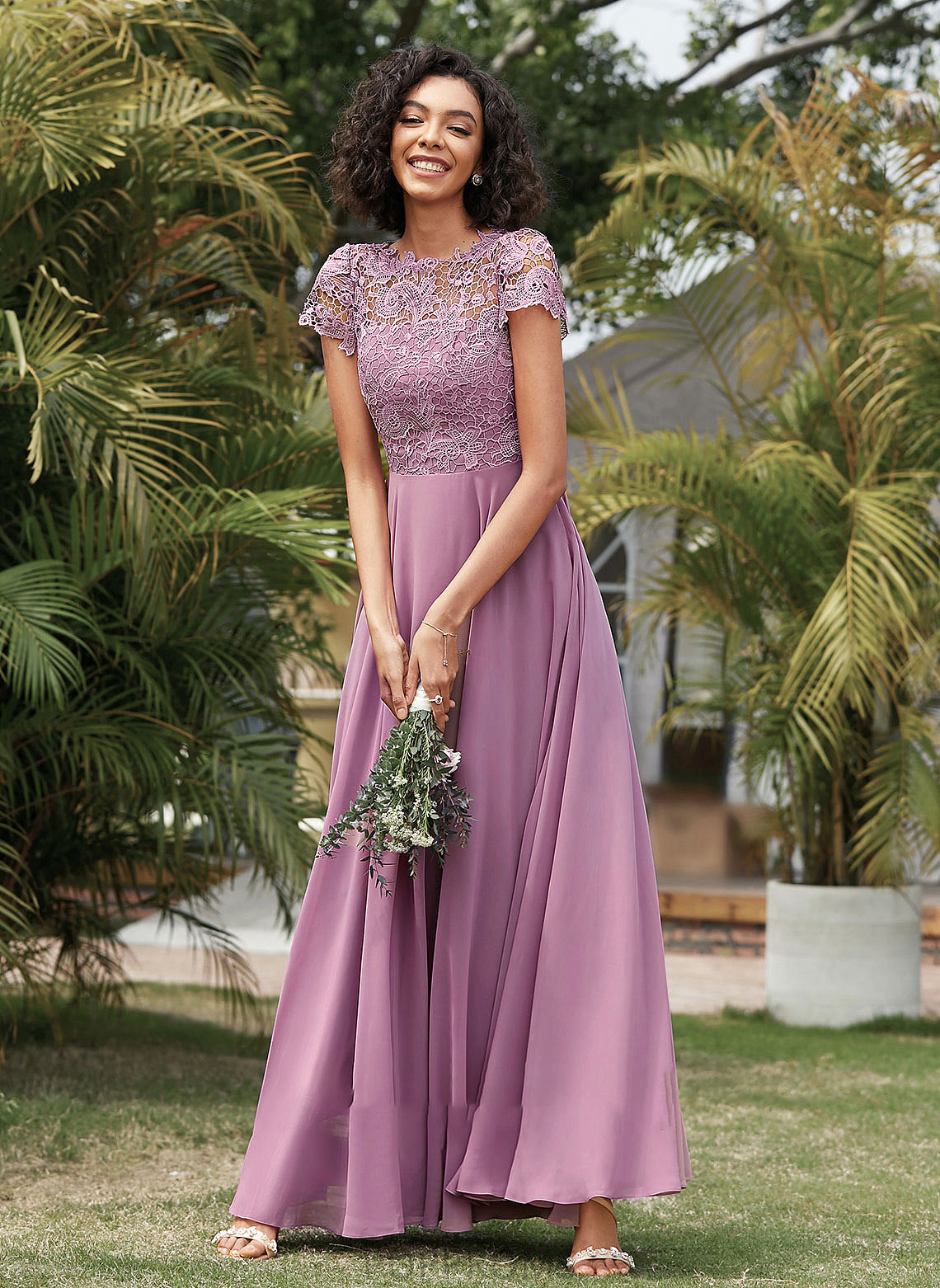 Length A-Line Fabric Silhouette Neckline Floor-Length Embellishment ScoopNeck Pockets Thea Sleeveless Spaghetti Staps Bridesmaid Dresses