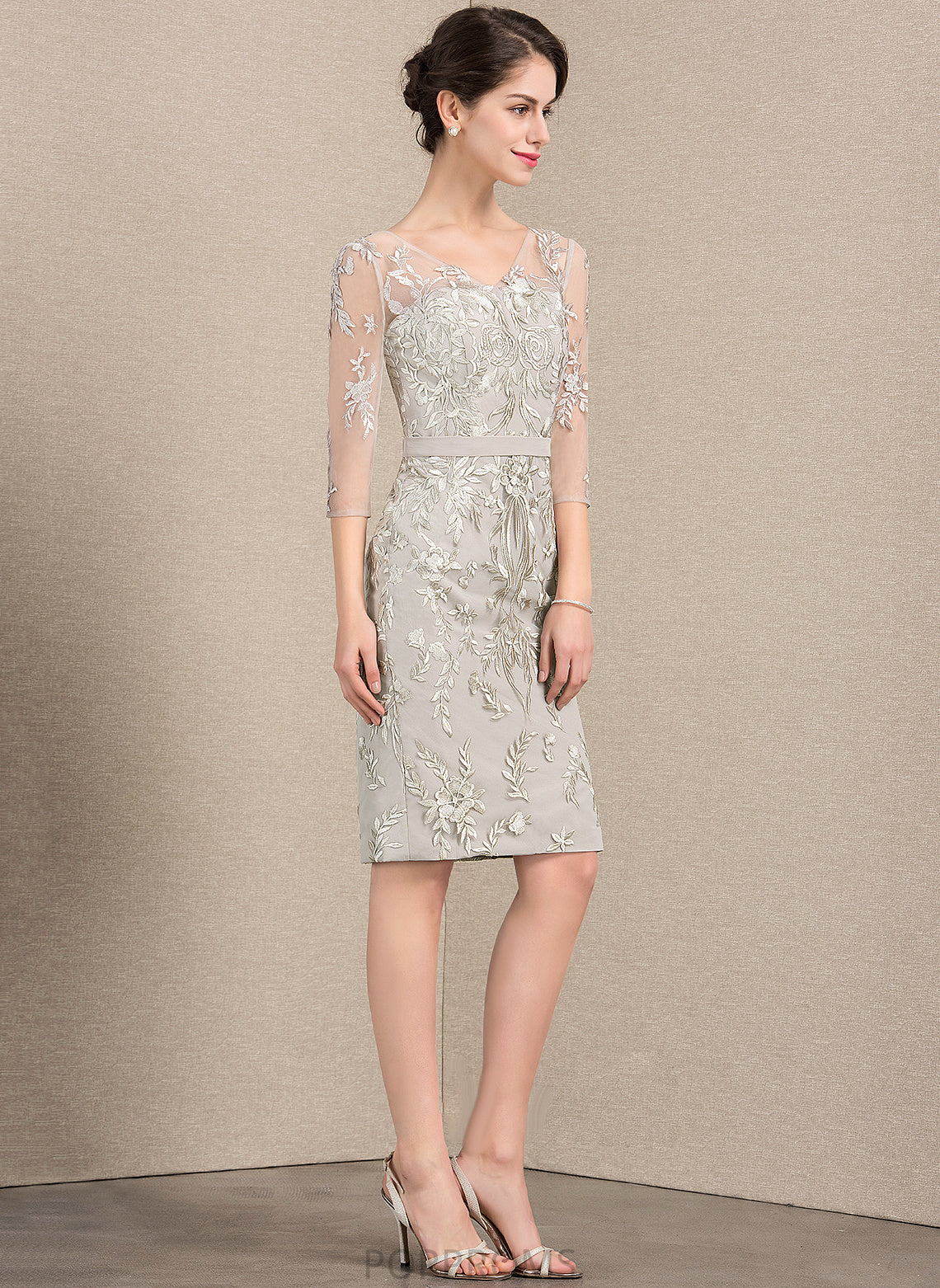 V-neck the Lace Jaylene Knee-Length Sheath/Column Mother Bride of Dress Mother of the Bride Dresses