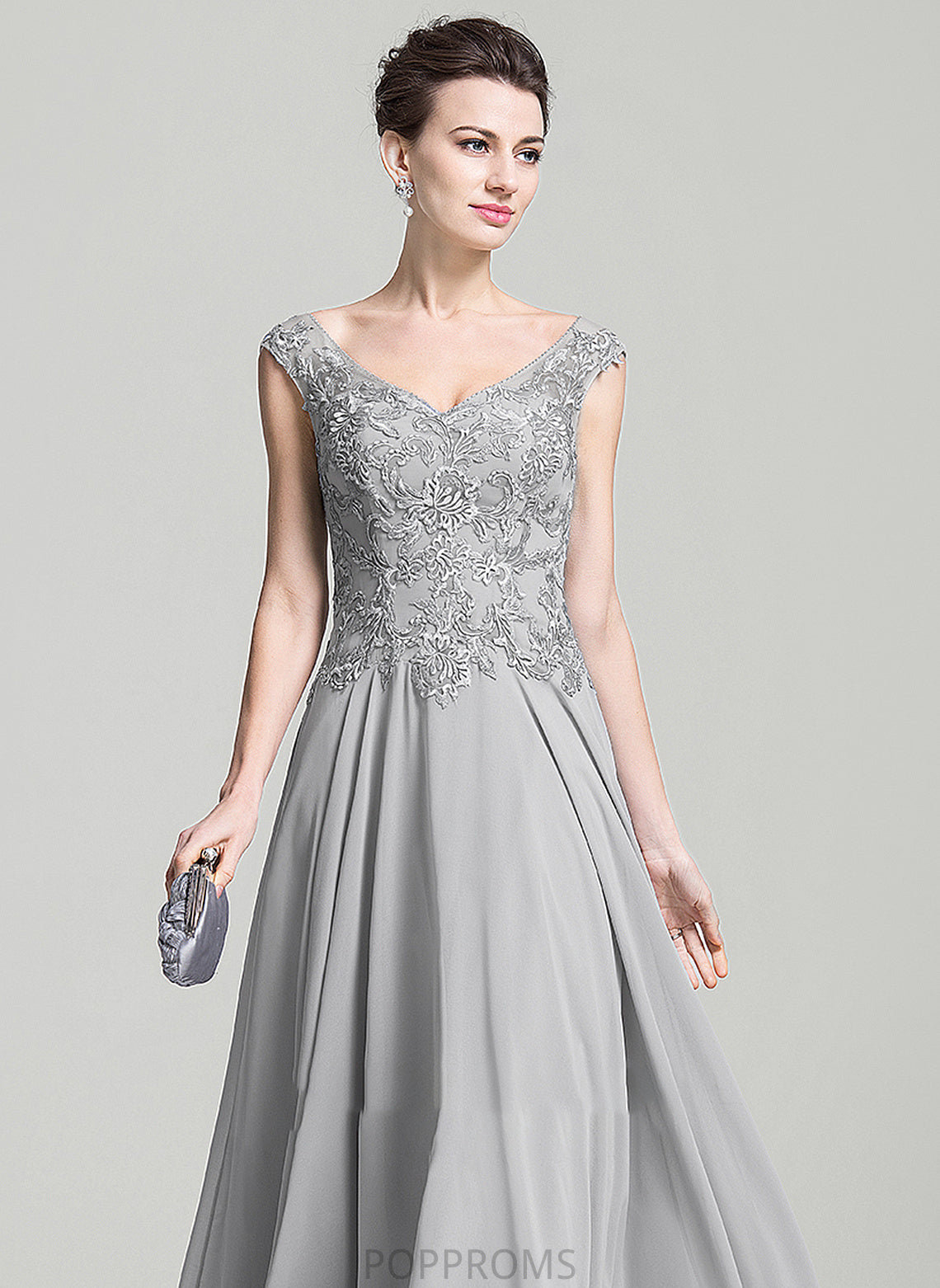 Lace A-Line Appliques With Bride Maritza Chiffon Dress Mother of the Bride Dresses V-neck the Mother of Floor-Length