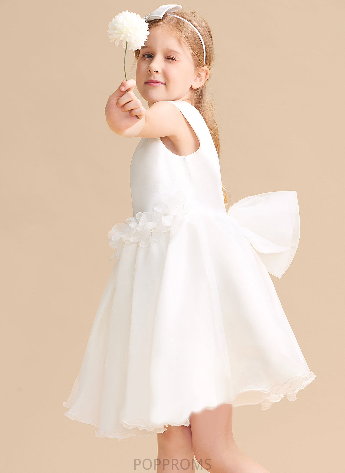 Flower Sleeveless - Scoop Organza Neck Flower Girl Dresses Dress Whitney A-Line Knee-length Girl