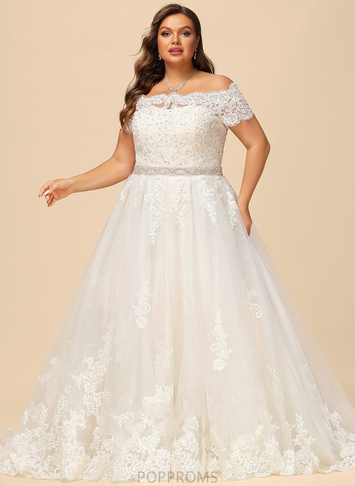 Wedding Dresses Court Tulle Beading Off-the-Shoulder Ball-Gown/Princess Sequins With Dress Train Wedding Terri Lace