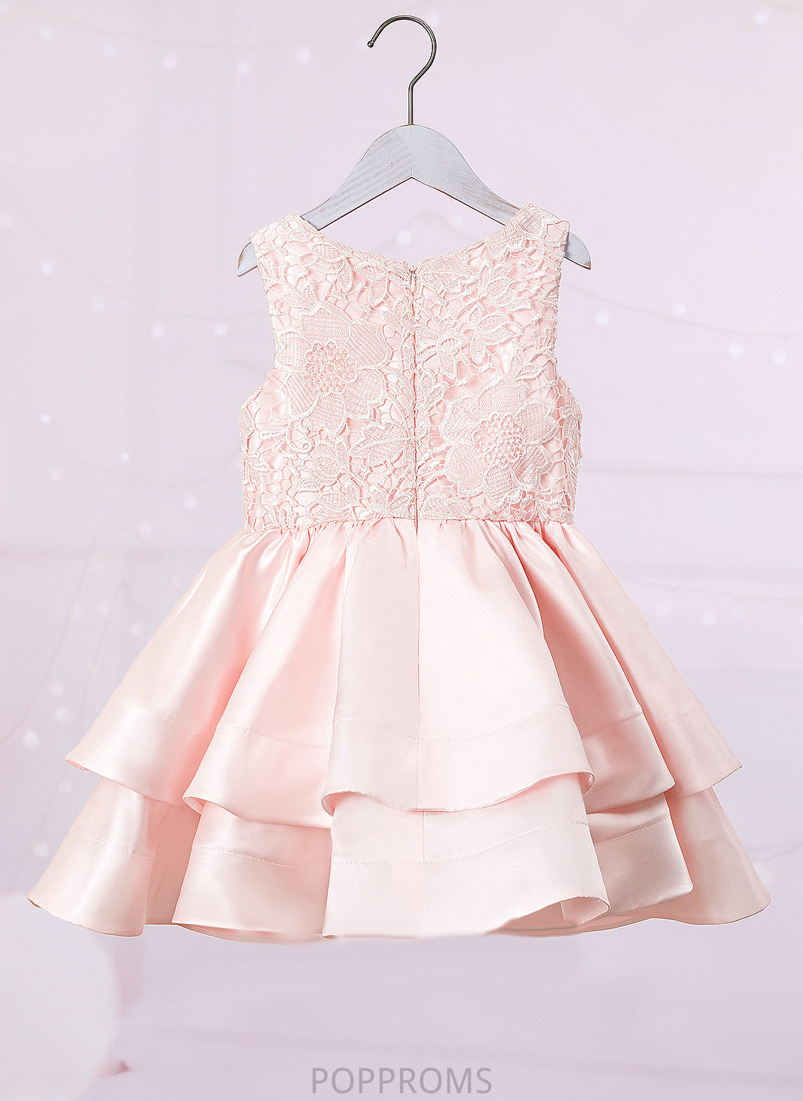 Dress Sleeveless - Scoop Neck Flower Lyric Satin/Lace A-Line Flower Girl Dresses Short/Mini Girl