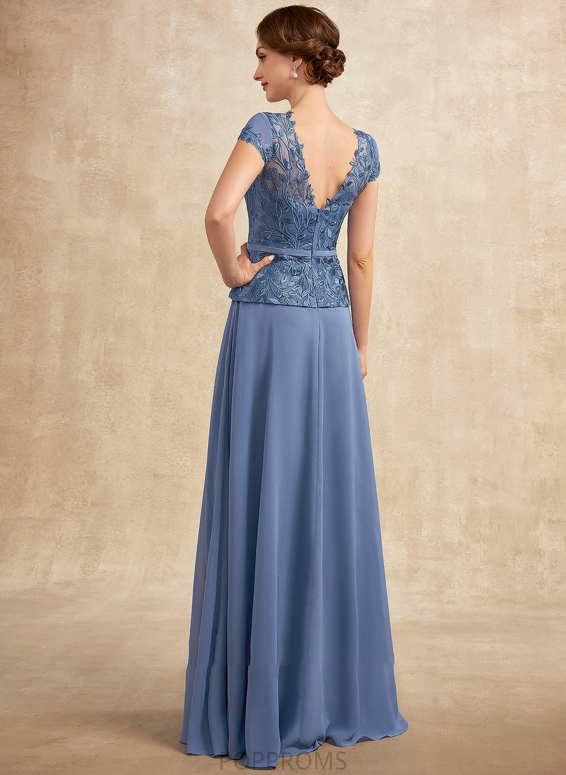 Kennedy Lace of Mother Mother of the Bride Dresses the Neck Bride Chiffon Scoop Dress A-Line Floor-Length