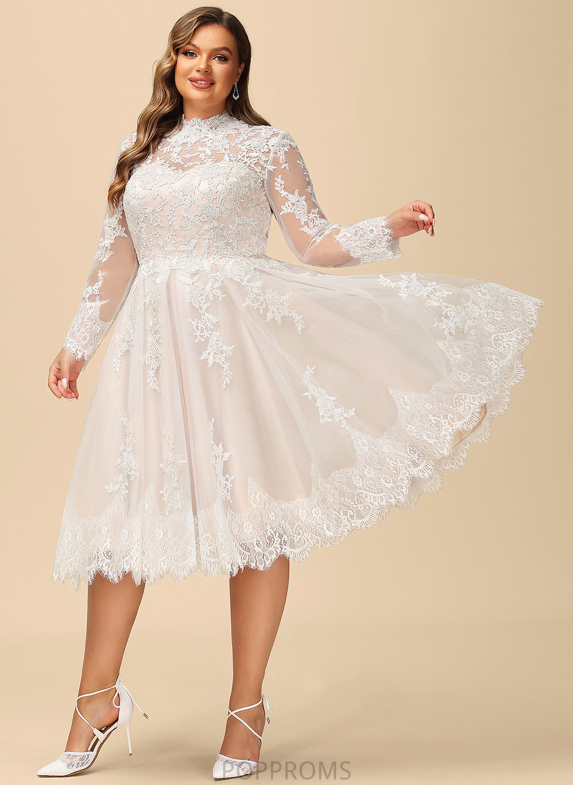 Dress Chasity Illusion Lace Tulle Knee-Length Wedding Dresses A-Line Wedding