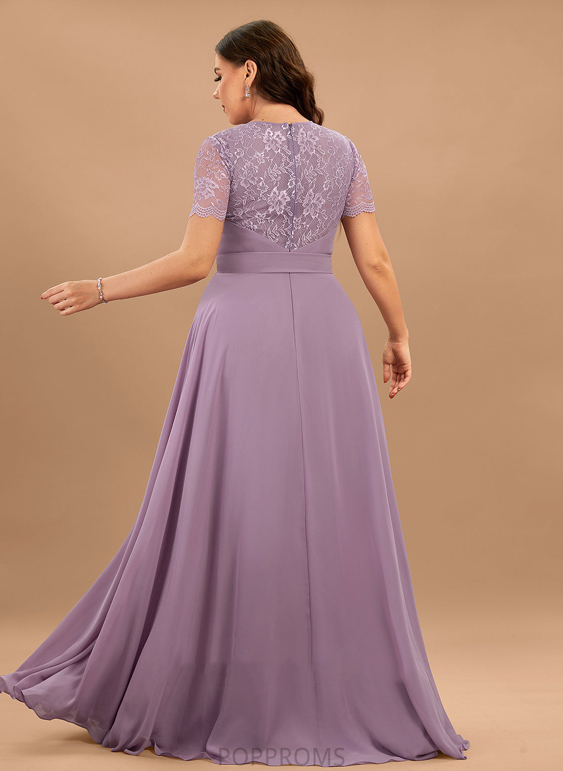 Length ScoopNeck A-Line Lace Fabric Silhouette Floor-Length Straps Neckline Kelsie Floor Length Natural Waist Bridesmaid Dresses