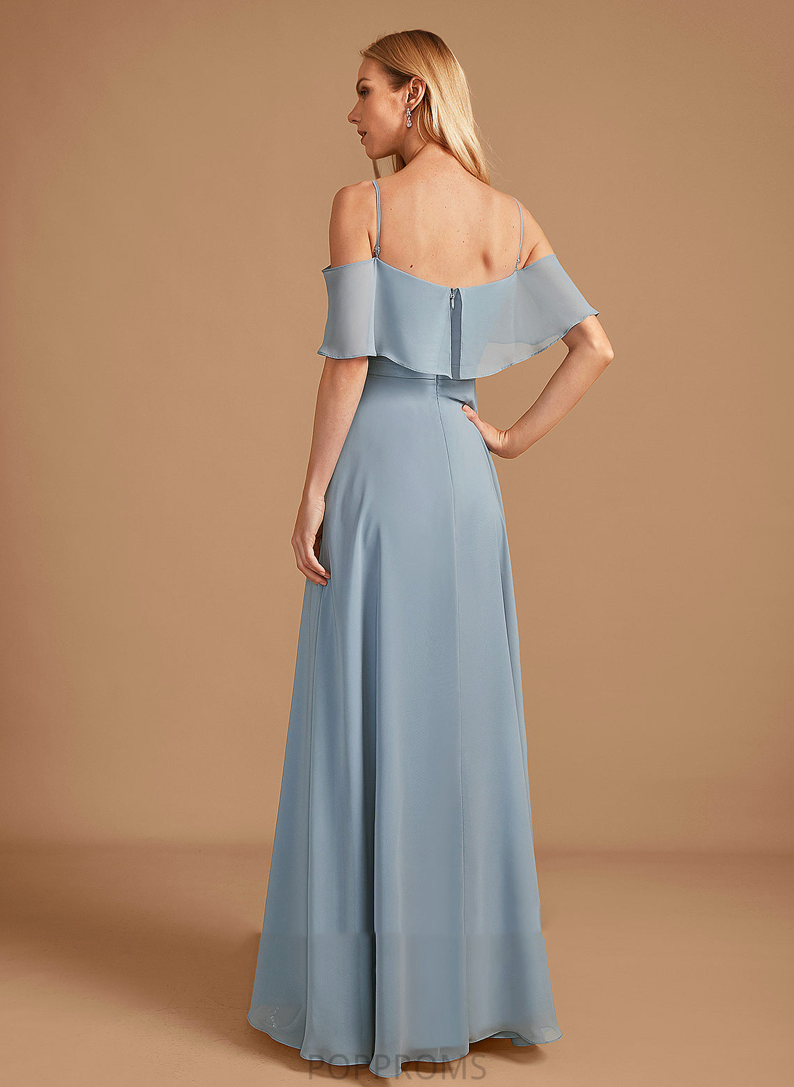 Ruffle Fabric Embellishment Silhouette Neckline Floor-Length Length Off-the-Shoulder A-Line SplitFront Patti Floor Length Bridesmaid Dresses