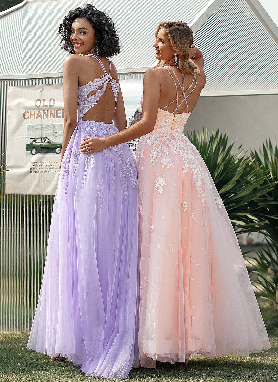 Prom Dresses Square Neckline Lace Floor-Length Ball-Gown/Princess Tulle With Saniya Sequins