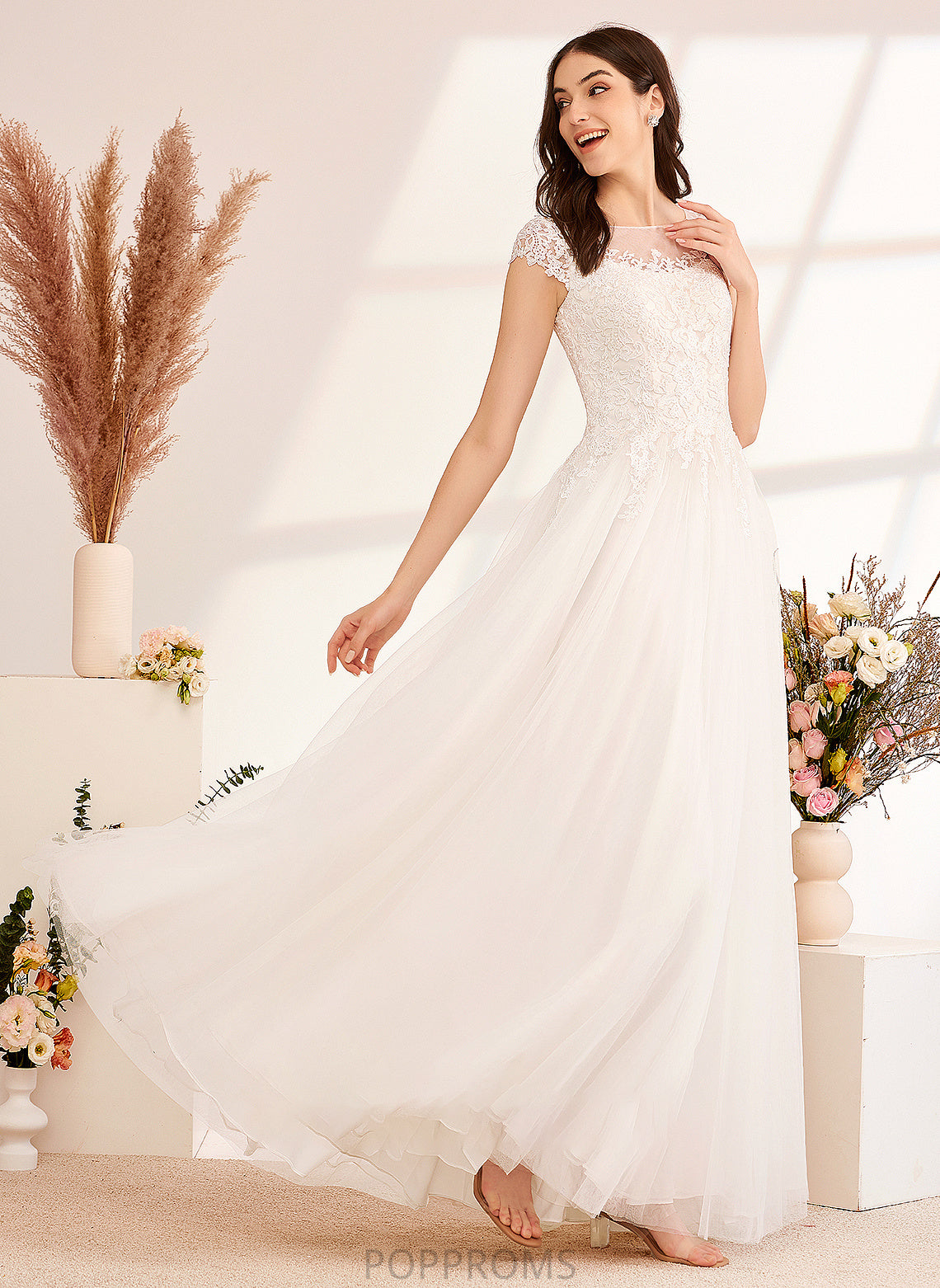 Illusion Paloma Wedding Dresses Floor-Length With Wedding Lace Ball-Gown/Princess Dress