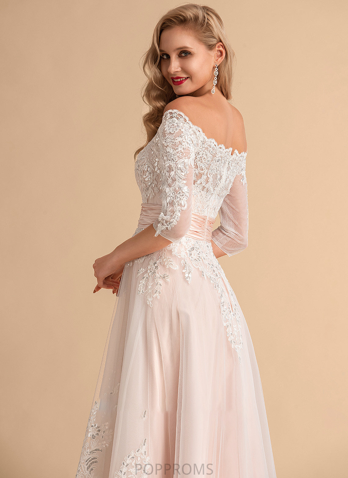 Wedding With Tulle Satin Lyric Lace Sequins A-Line Asymmetrical Dress Wedding Dresses