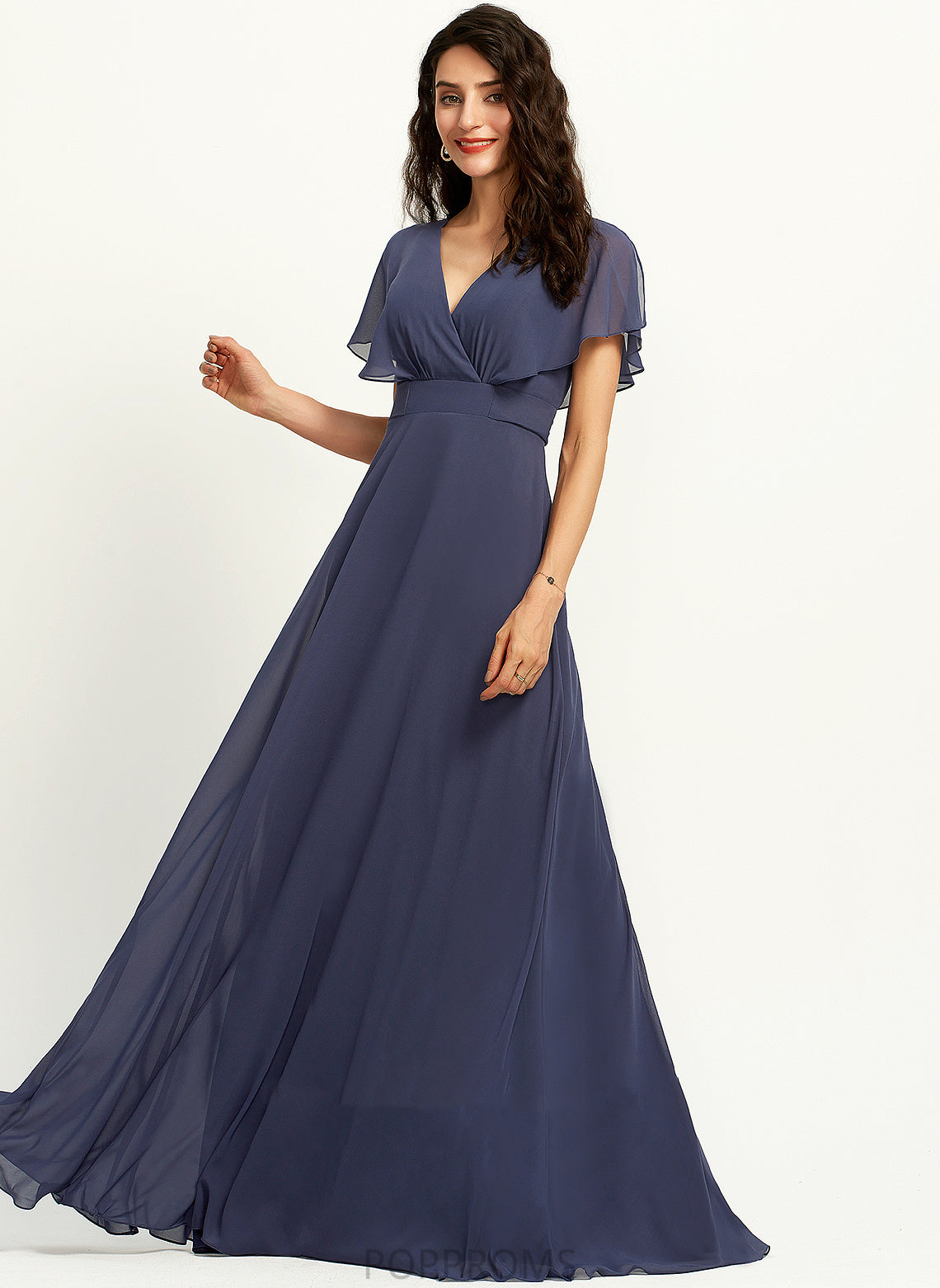 Length A-Line Straps V-neck Fabric Floor-Length Silhouette Neckline Margery A-Line/Princess Natural Waist Floor Length Bridesmaid Dresses