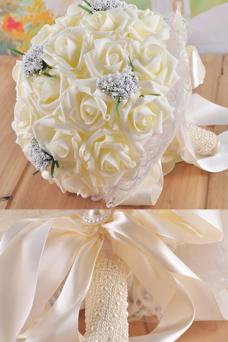 Graceful Round Foam/Ribbon Bridal Bouquets