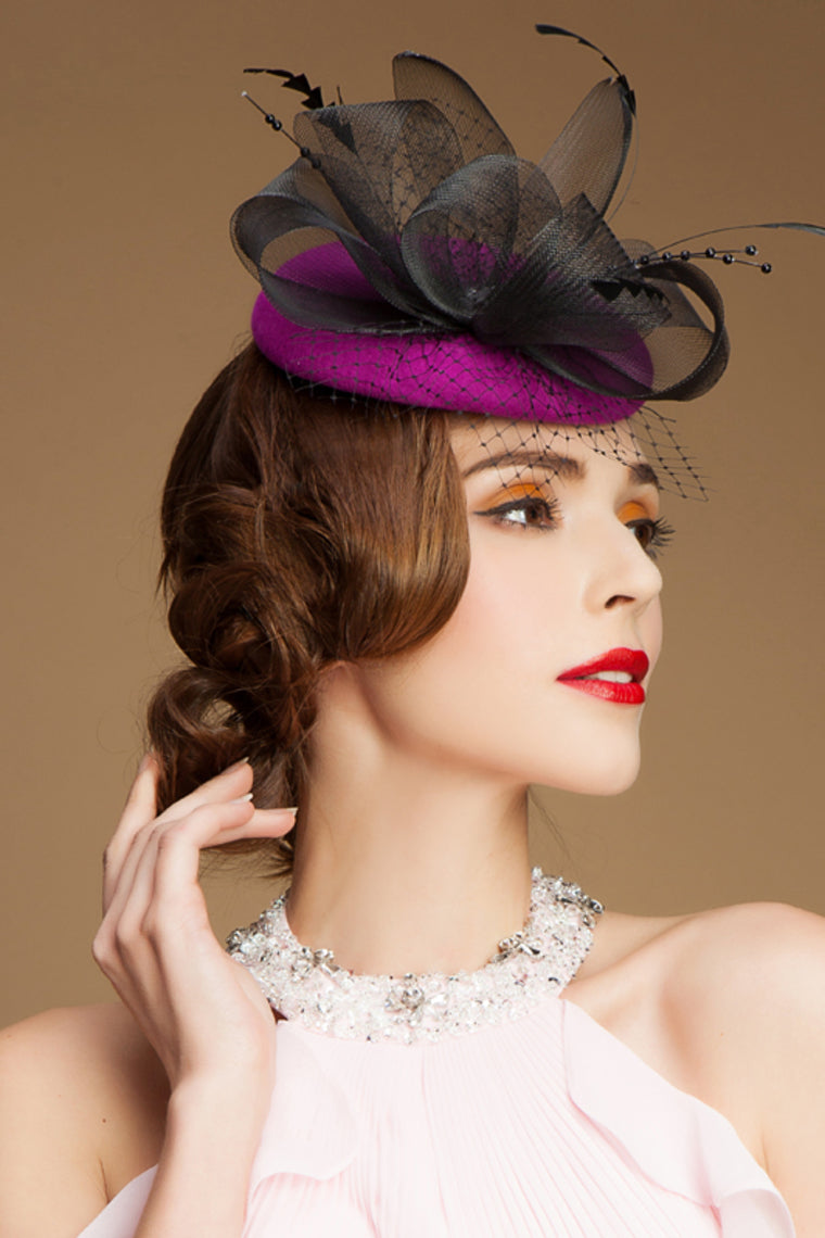 Ladies' Elegant Wool With Feather Fascinators