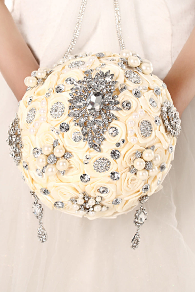 Wedding Bouquet With Rhinestone Brooch Wedding Flowers (27*20cm)