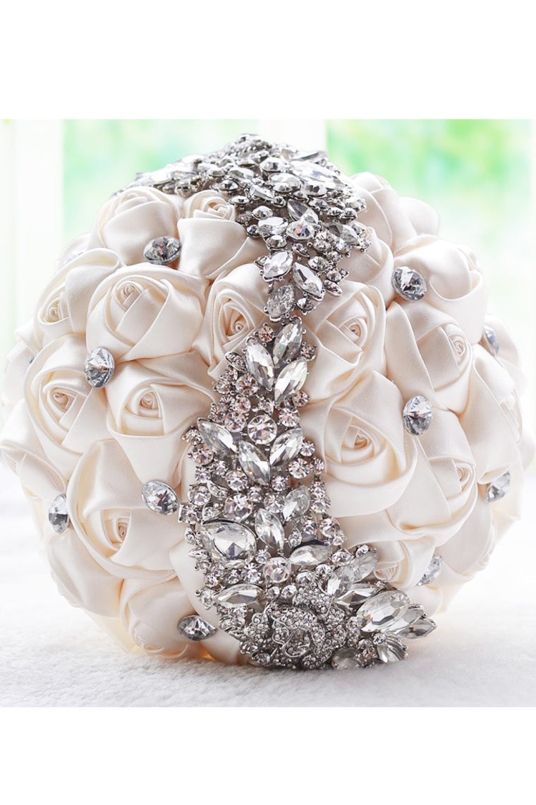 Rose Round Satin Bridal Bouquets