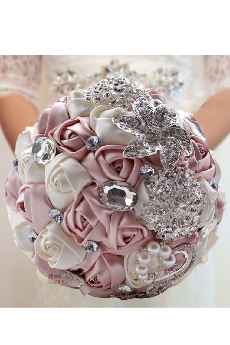 Pretty Round Satin/Brooch Bridal Bouquets