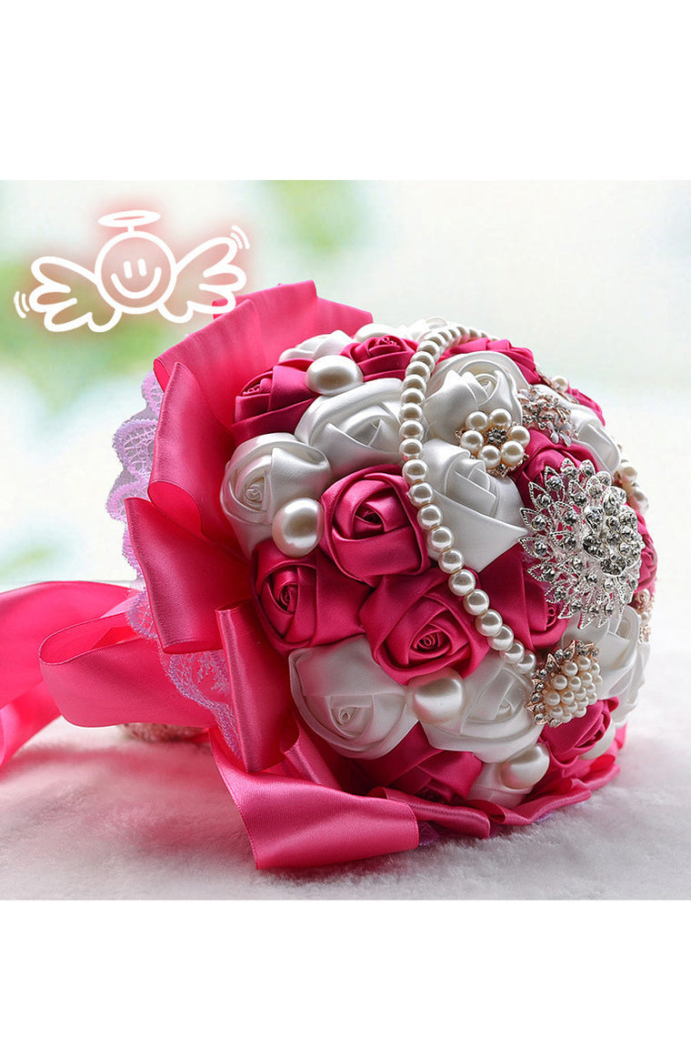 Fascinating Round Satin Bridal Bouquets