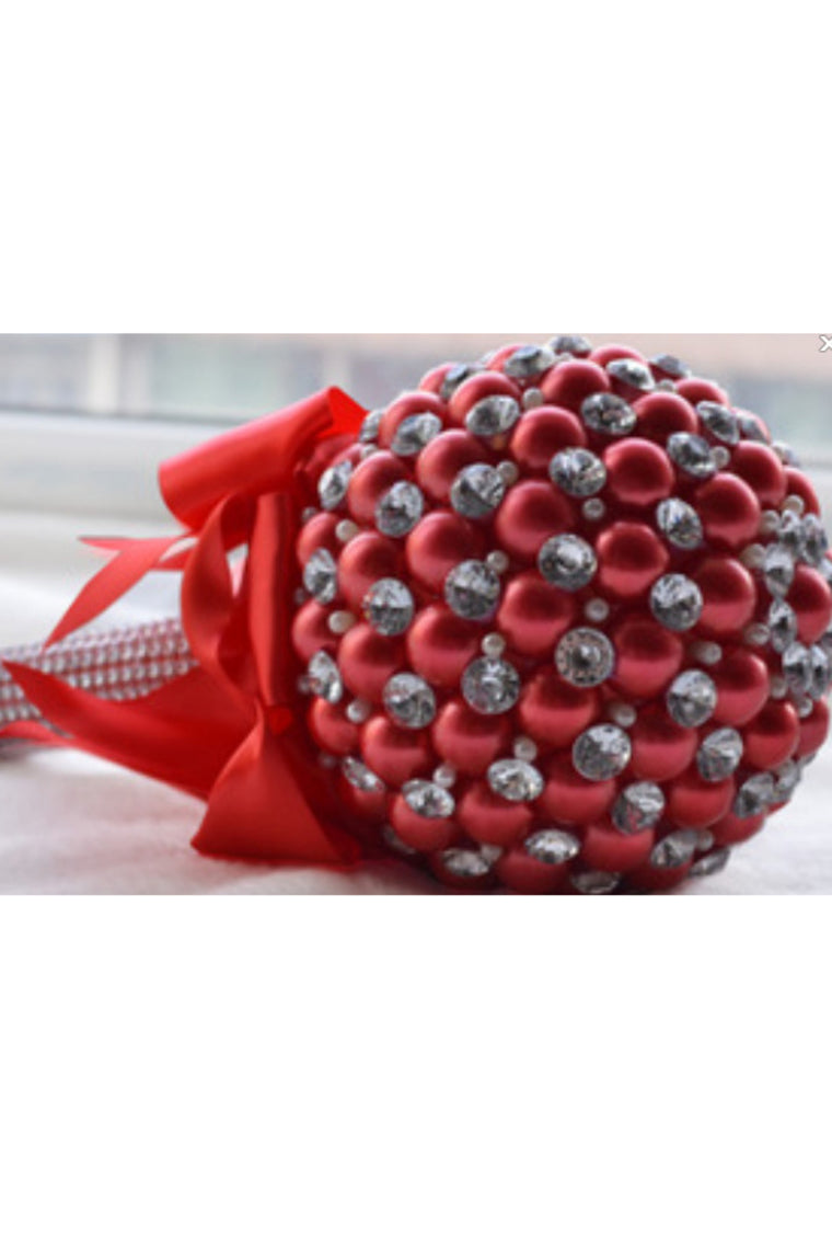 Round Ribbon/Pearl Bridal Bouquets