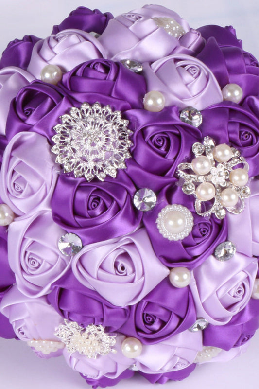 Round Satin/Peral/Brooch Bridal Bouquets