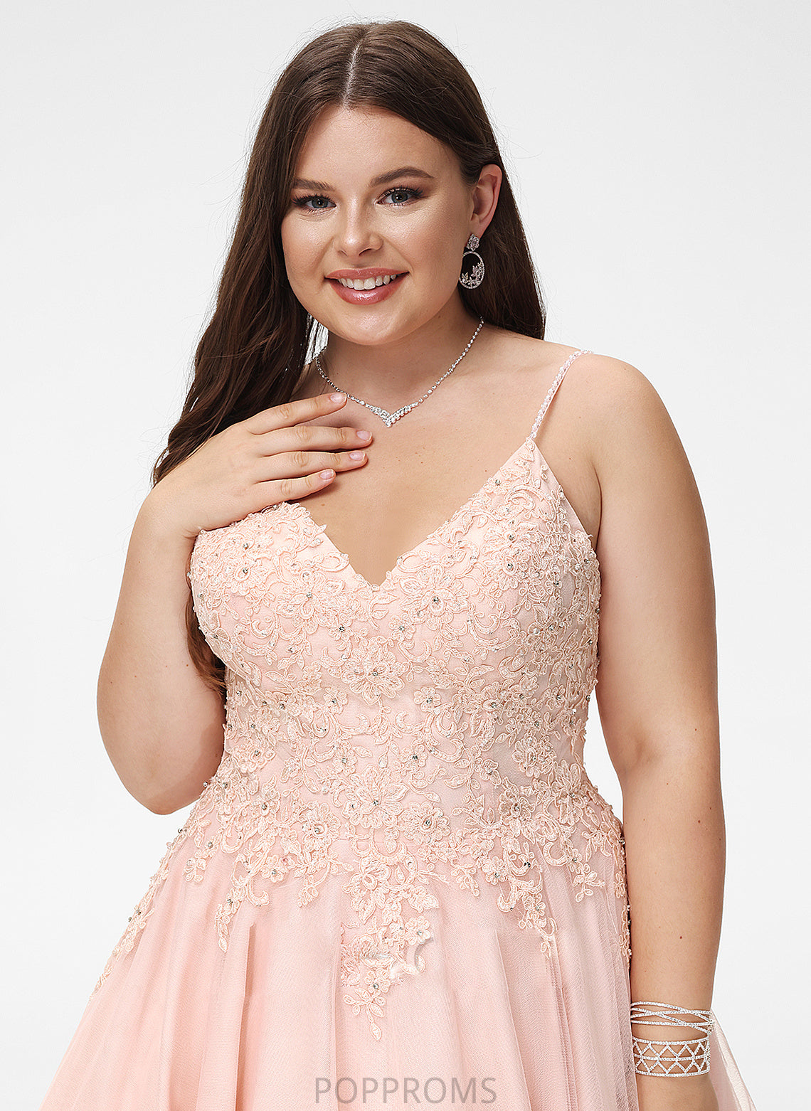 With Prom Dresses Jaiden Short/Mini V-neck Sequins Beading Tulle A-Line