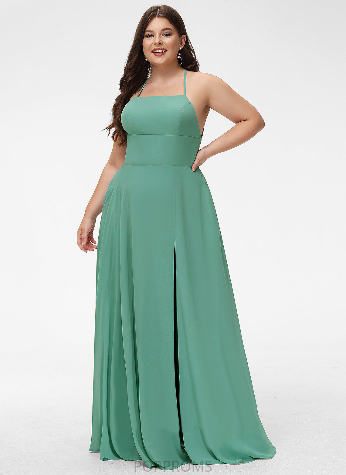 Square Prom Dresses A-Line Sofia Floor-Length Chiffon