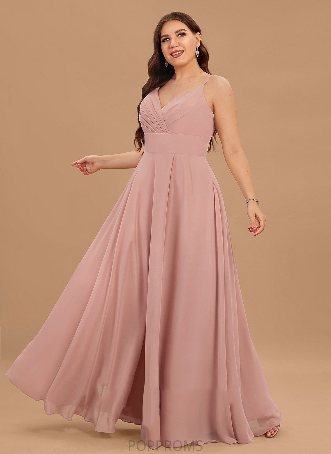 V-neck Silhouette A-Line Embellishment Length Neckline Floor-Length Ruffle Fabric Juliette A-Line/Princess V-Neck Bridesmaid Dresses