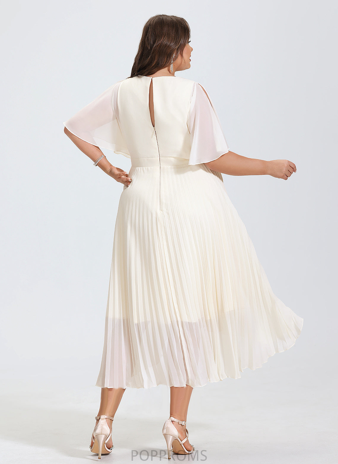 Dress A-Line Chiffon Madalynn Asymmetrical Scoop Cocktail Neck Cocktail Dresses Pleated With