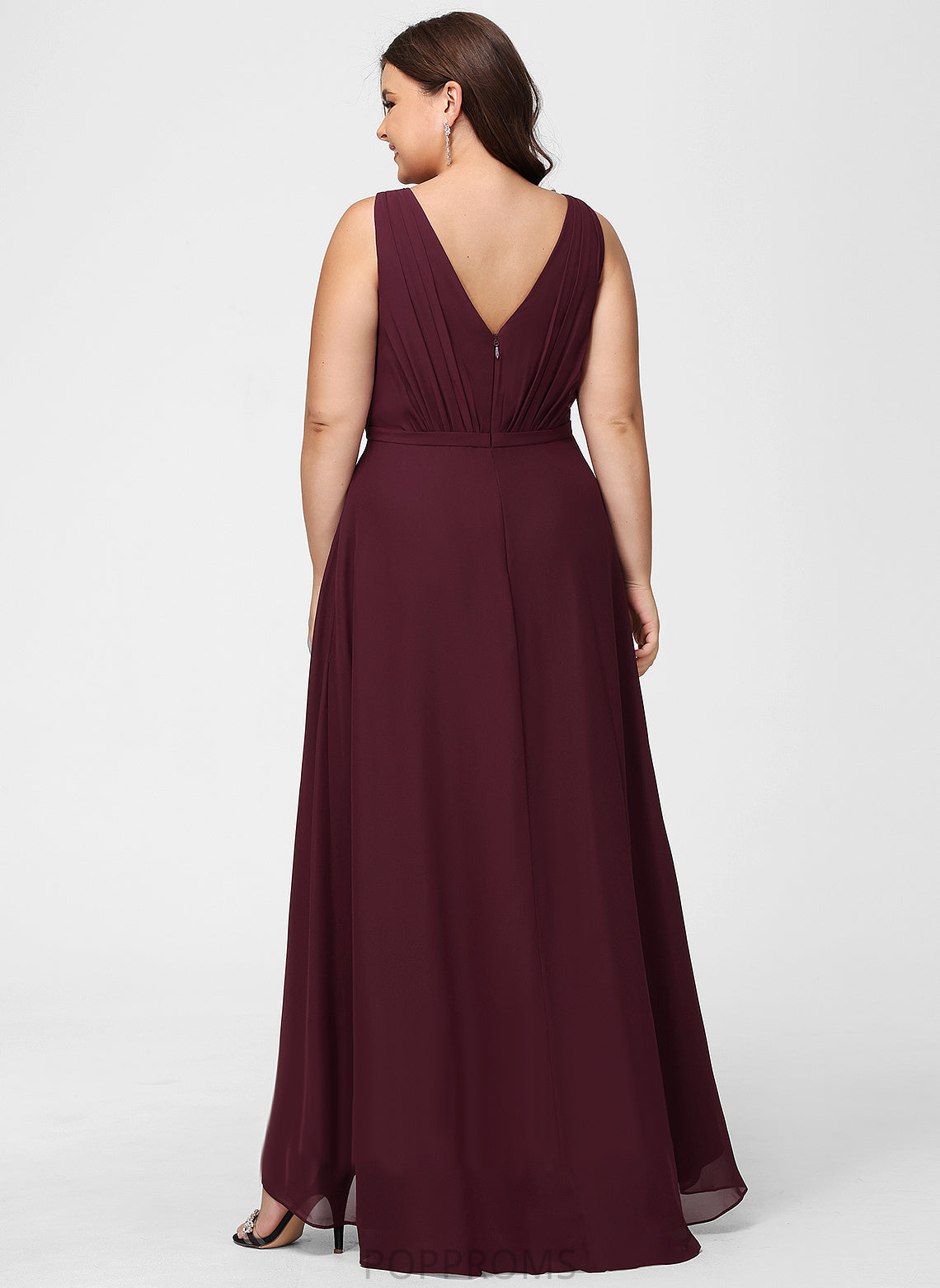 Embellishment V-neck Neckline SplitFront Fabric Silhouette Length A-Line Asymmetrical Karsyn A-Line/Princess Floor Length Bridesmaid Dresses