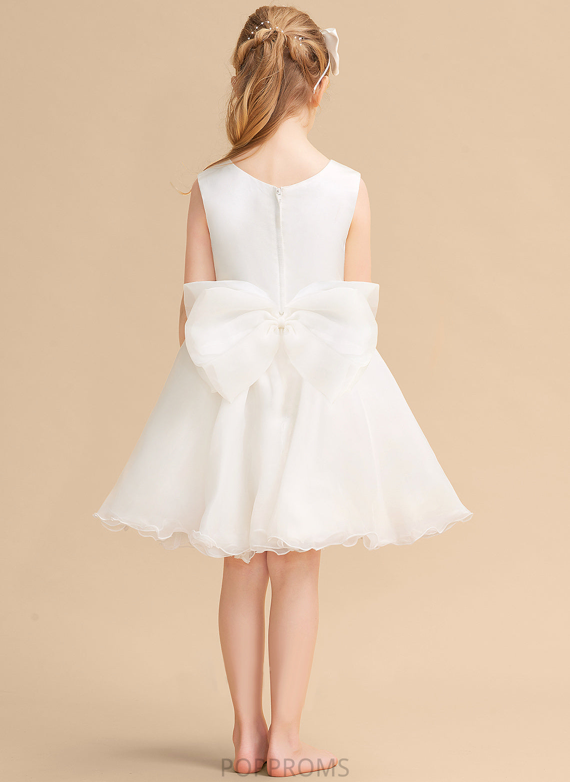 Flower Sleeveless - Scoop Organza Neck Flower Girl Dresses Dress Whitney A-Line Knee-length Girl