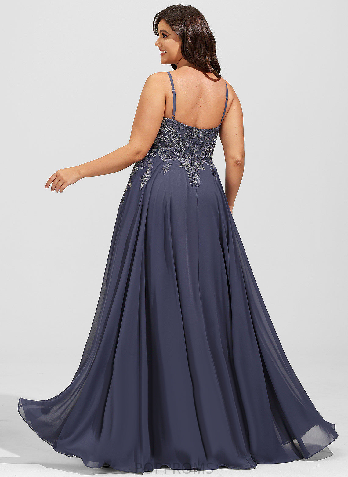 Sequins Floor-Length Chiffon Cailyn A-Line Prom Dresses Scoop With