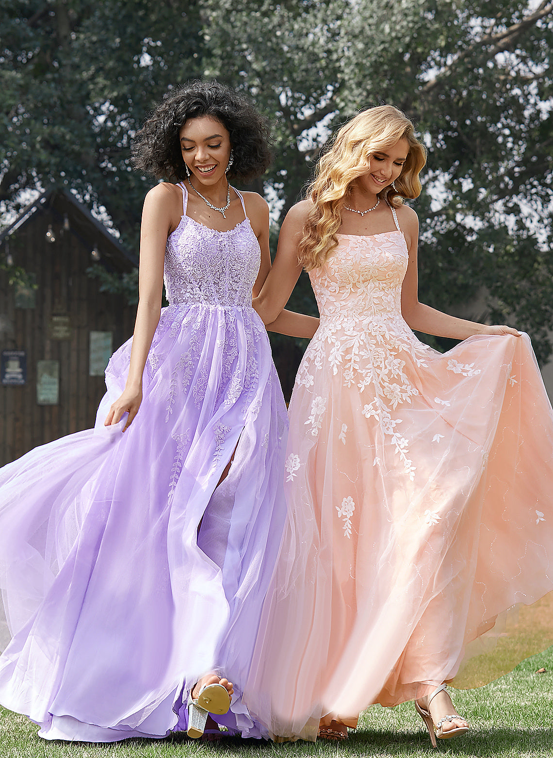 With Sweep Tulle Lace Train Lydia Prom Dresses Sequins Ball-Gown/Princess Scoop