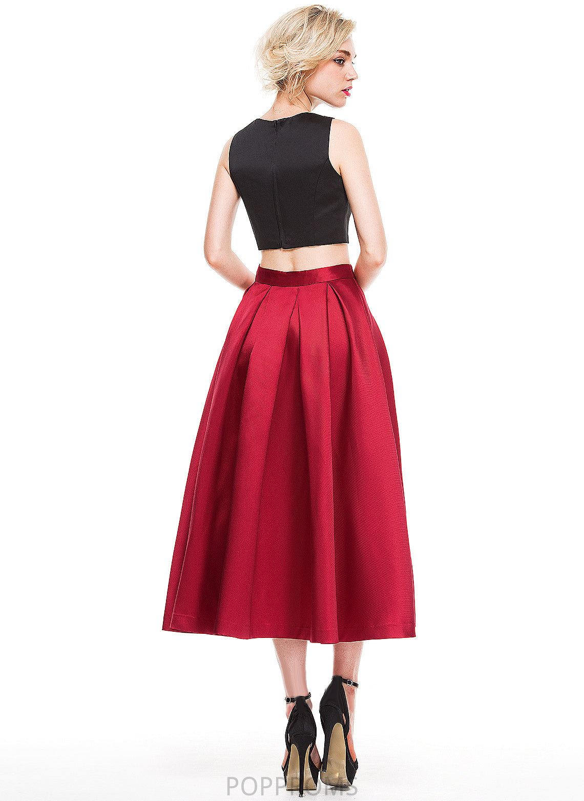 Cocktail Satin A-Line/Princess Tea-Length Maleah Cocktail Dresses Skirt