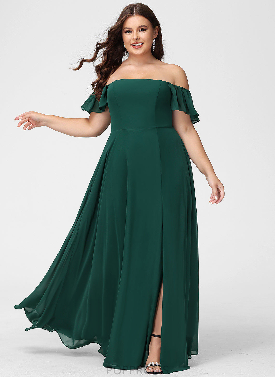 Length Silhouette Floor-Length Neckline A-Line Embellishment Fabric Off-the-Shoulder SplitFront Daisy Spaghetti Staps Floor Length Bridesmaid Dresses