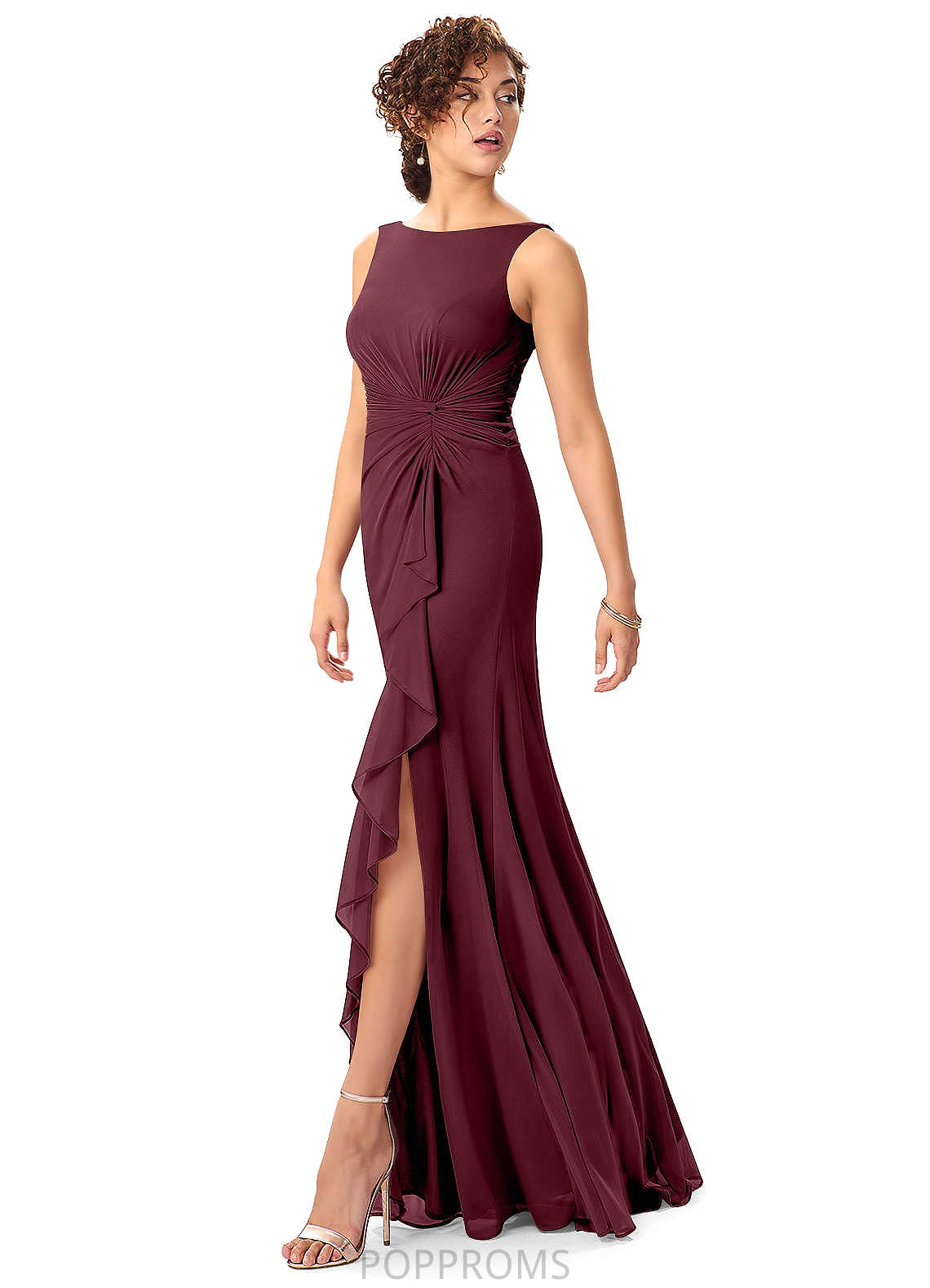 Viola Sleeveless Floor Length Natural Waist Straps A-Line/Princess Bridesmaid Dresses