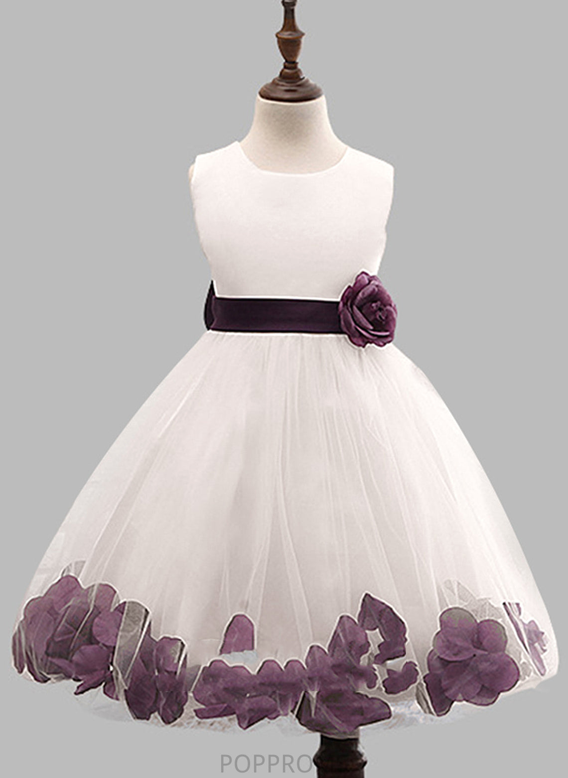 - Ball Gown Dress Cotton Scoop Flower Amari Knee-length Sleeveless Neck Girl With Flower(s)/Bow(s) Flower Girl Dresses Blends