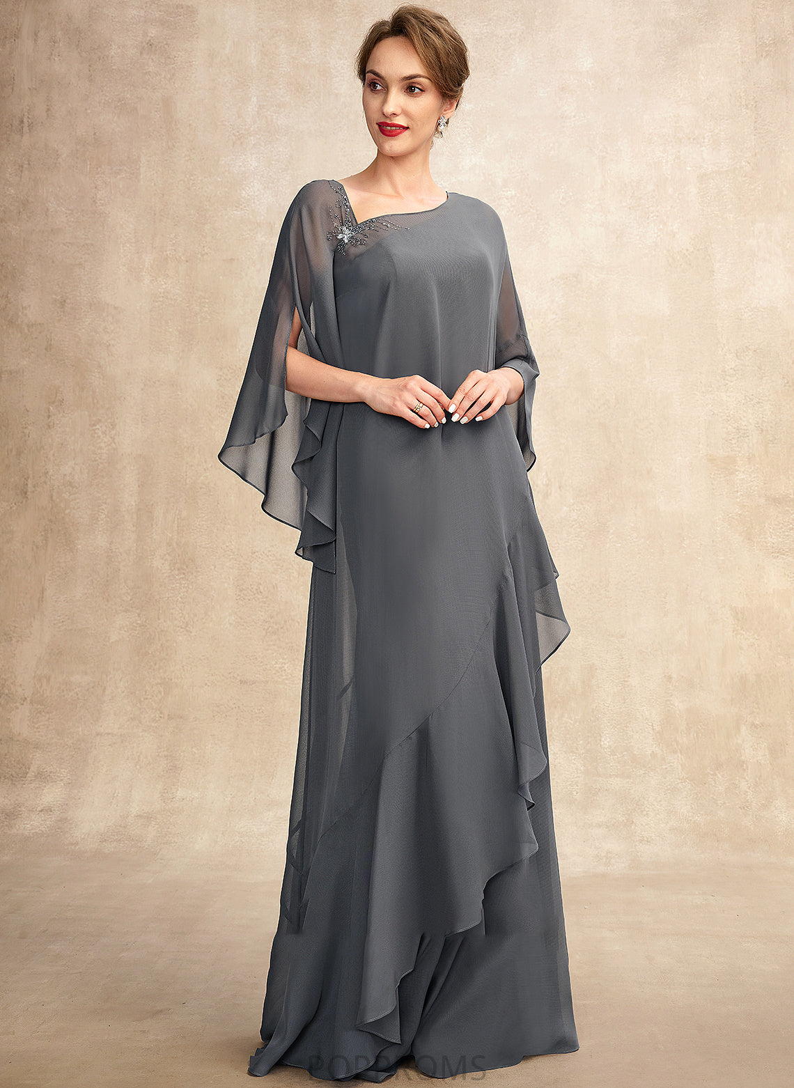 Chiffon Bride Sheath/Column Mother Tatiana Dress Floor-Length the of One-Shoulder Mother of the Bride Dresses