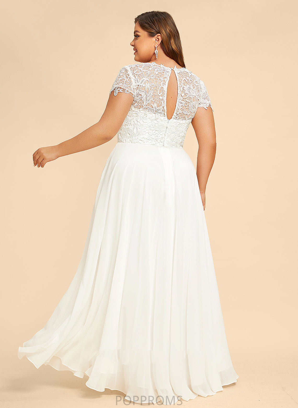 Chiffon Scoop Salma Wedding Dress Floor-Length A-Line Wedding Dresses Lace