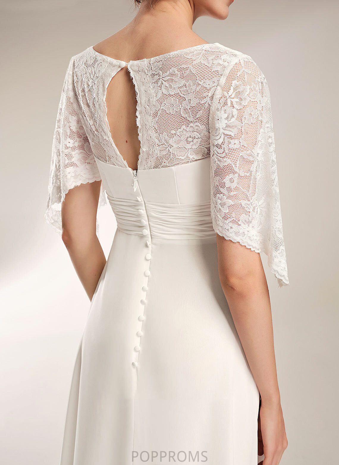 Lace Wedding Dresses Adeline Sheath/Column Floor-Length With Dress Wedding V-neck