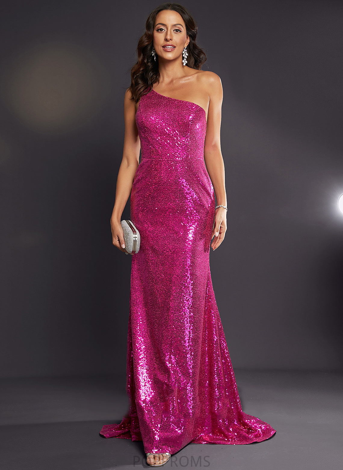 Train Prom Dresses Sweep Lorna Sequined Trumpet/Mermaid One-Shoulder