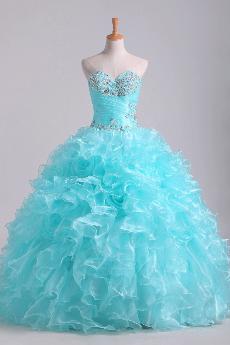 2024 Quinceanera Dresses Fabulous Sweetheart Ruffled Bodice Floor Length