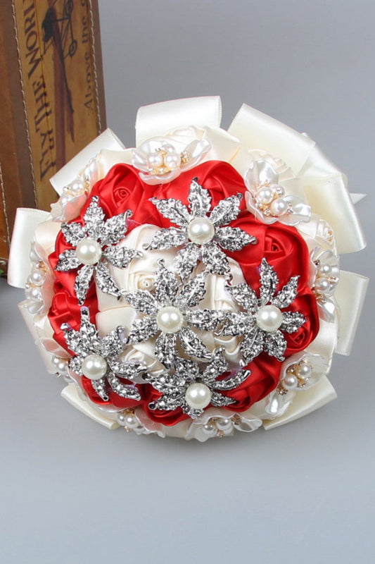 Round Satin/Ribbon/Pearl Bridal Bouquets