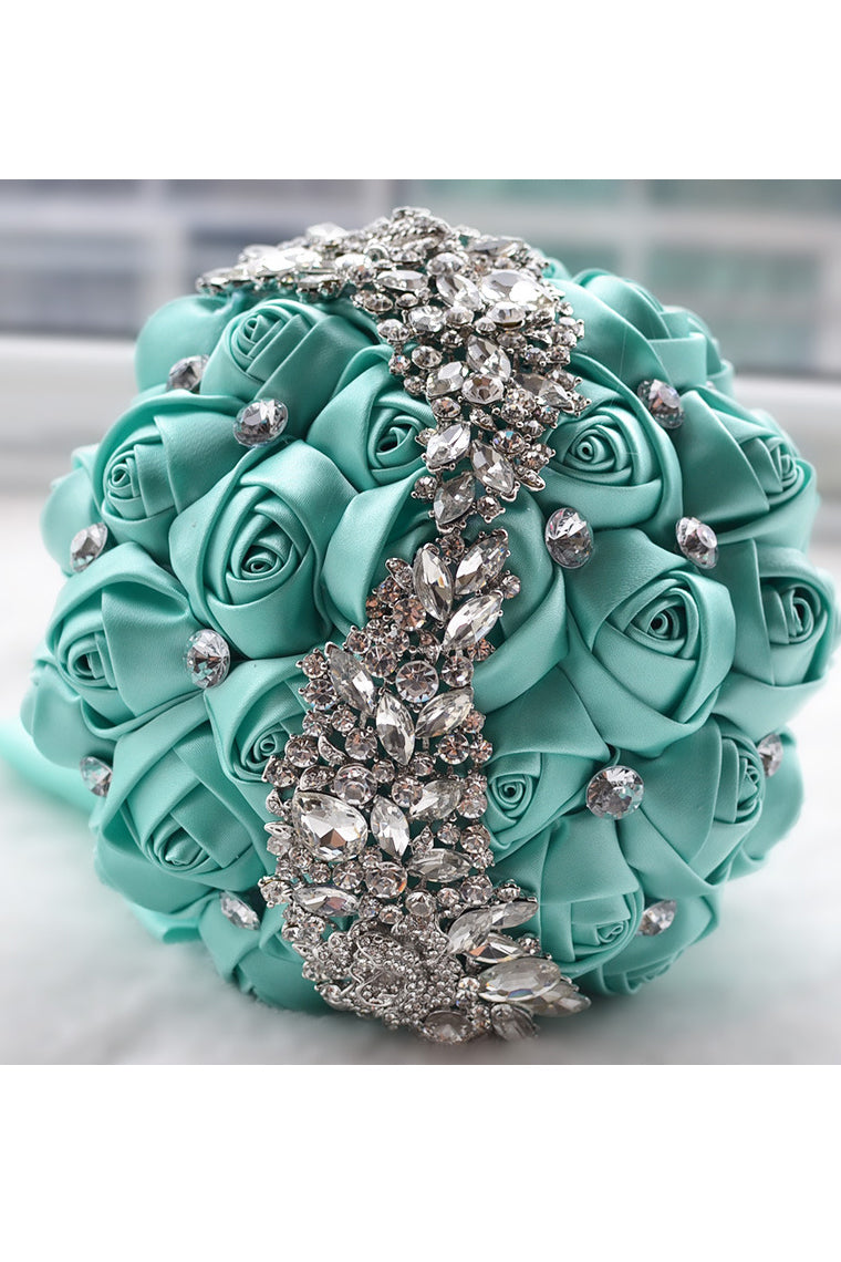 Rose Round Satin Bridal Bouquets