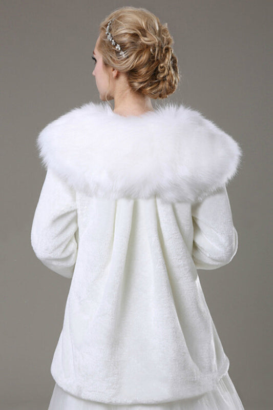 Glamorous 3/4 Length Sleeve Faux Fur Wedding Wrap