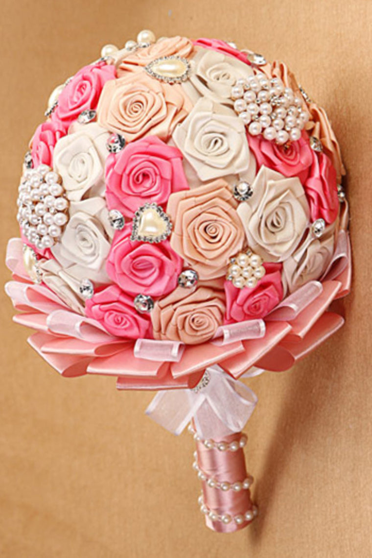 Wedding Bouquet Holding Flowers And Brooch Pure Handmade (30*20cm)