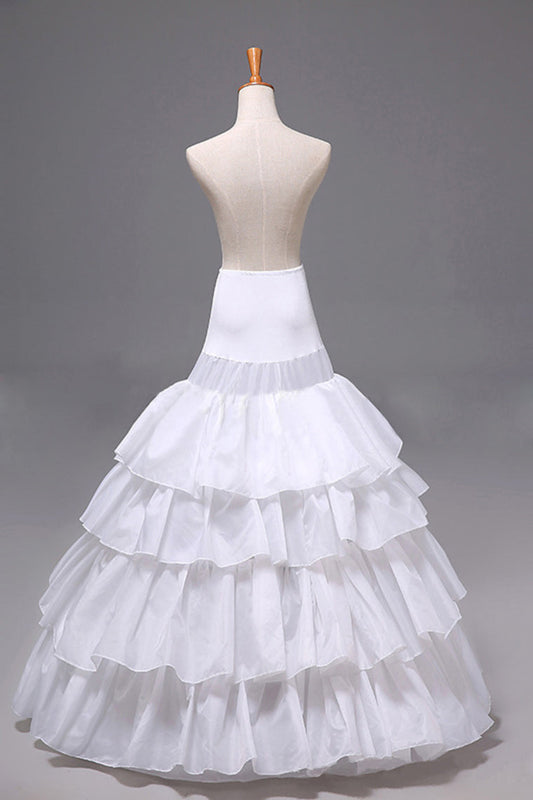 Women Elastic Satin Floor Length 4 Tiers Petticoats  #8888