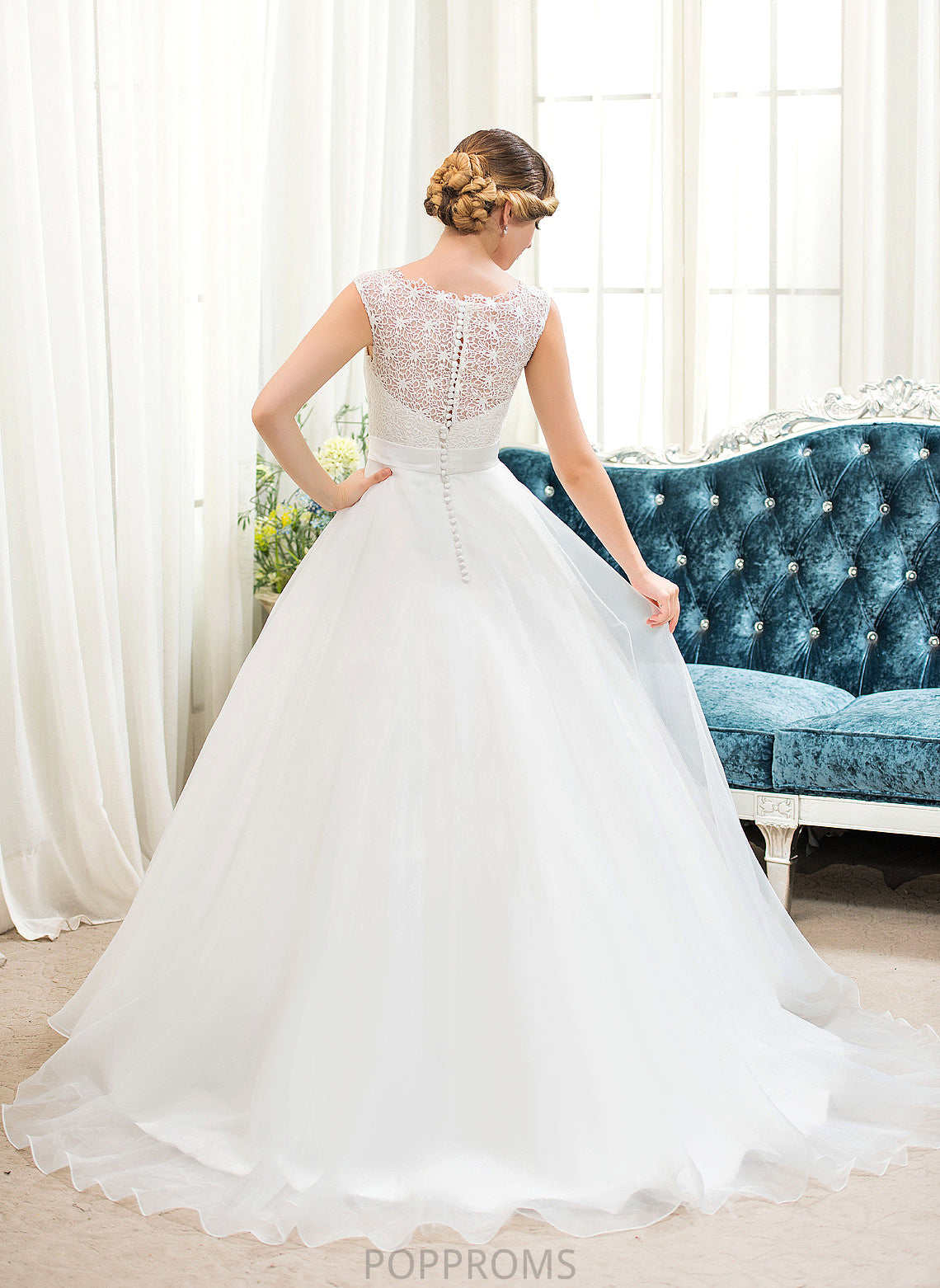 Organza Beading Wedding Wedding Dresses Rita Ball-Gown/Princess With Sweep Lace Train Dress Satin Sequins