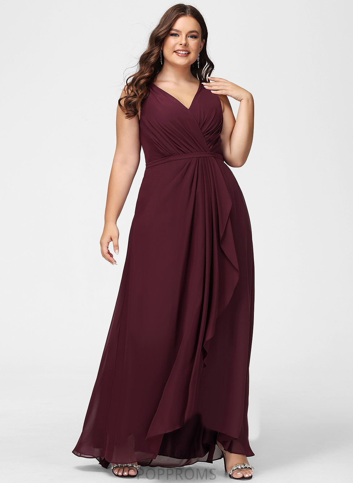 Embellishment V-neck Neckline SplitFront Fabric Silhouette Length A-Line Asymmetrical Karsyn A-Line/Princess Floor Length Bridesmaid Dresses