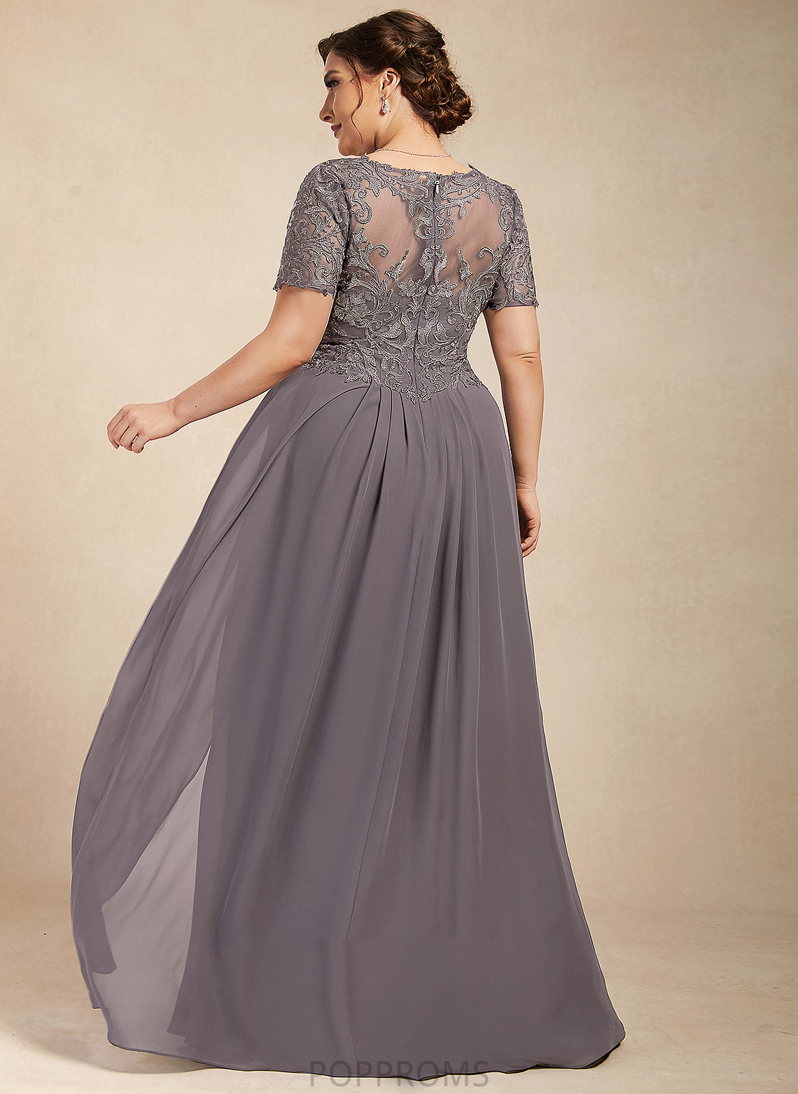 Mother of the Bride Dresses V-neck A-Line Mother Lace Floor-Length Bride Dress Chiffon of the Lisa