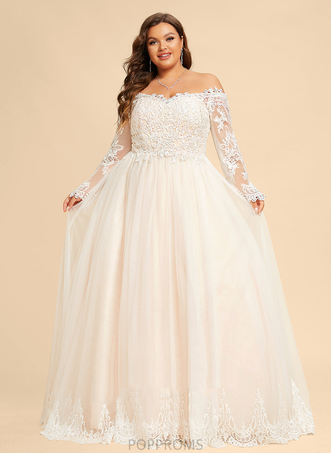 Tulle Dress Caitlin Lace Wedding Dresses Chapel Ball-Gown/Princess Train Off-the-Shoulder Wedding